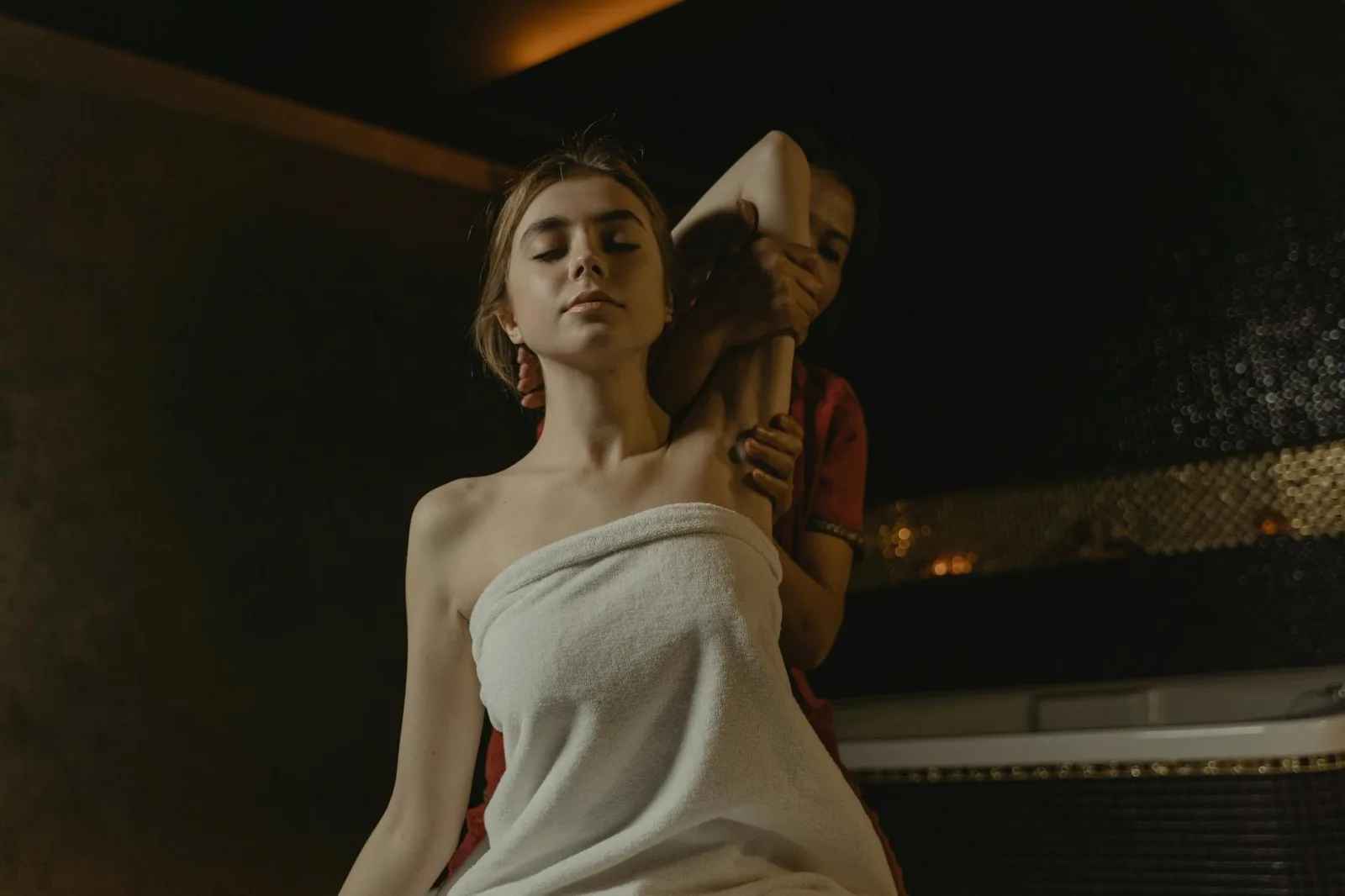 A serene indoor massage session focusing on relaxation and wellness.