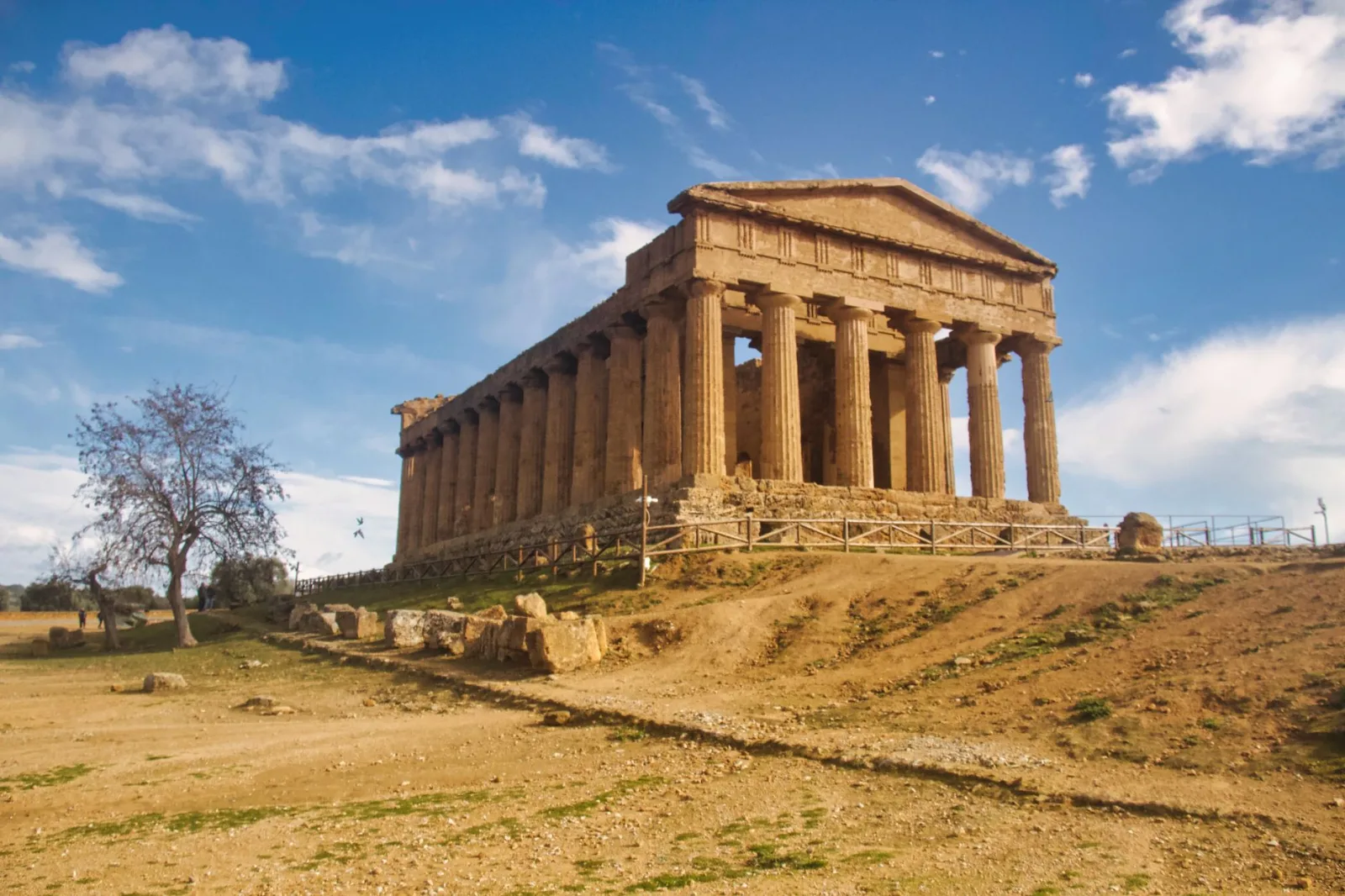 Explore the ancient Greek architecture of a temple in Sicily's Valley of the Temples, Italy.
